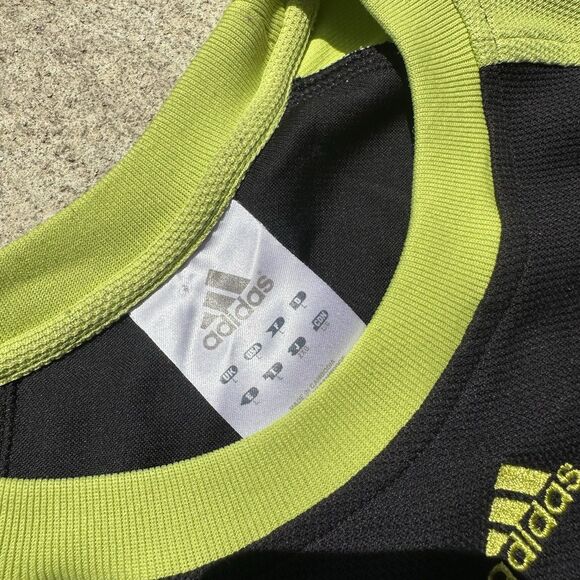 ADIDAS CLIMALITE MENS SIZE L BLACK YELLOW LONG SLEEV SPORT - Picture 4 of 5